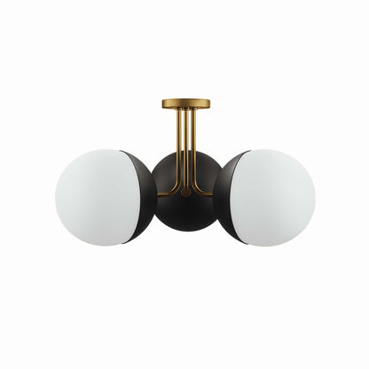 Modway Outlet Stellar 3-Light Semi-Flush Ceiling Light by Modway  Lighting Lighting Opal Satin Brass - EEI-5656-OPA-SBR