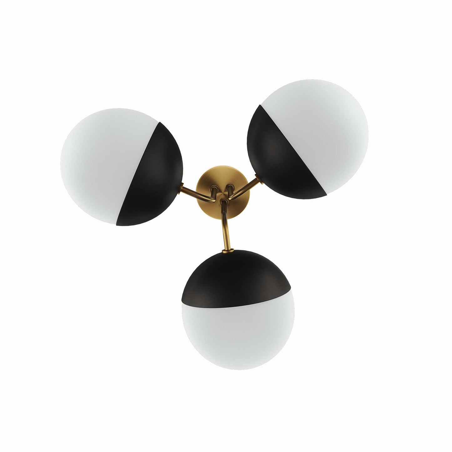 Modway Outlet Stellar 3-Light Semi-Flush Ceiling Light by Modway  Lighting Lighting Opal Satin Brass - EEI-5656-OPA-SBR