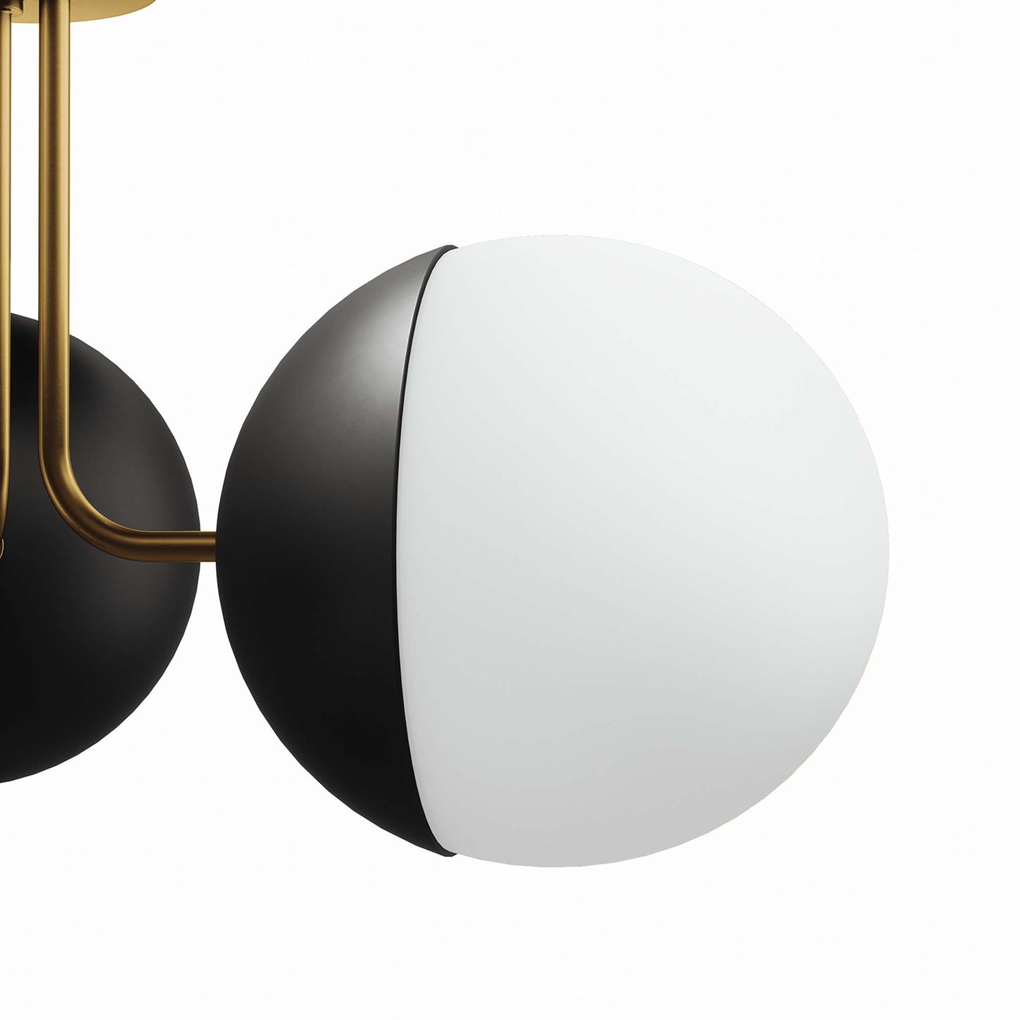 Modway Outlet Stellar 3-Light Semi-Flush Ceiling Light by Modway  Lighting Lighting Opal Satin Brass - EEI-5656-OPA-SBR