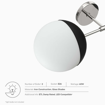 Modway Outlet Stellar 2-Light Wall Sconce by Modway  Lighting Lighting Opal Polished Nickel - EEI-5657-OPA-PON