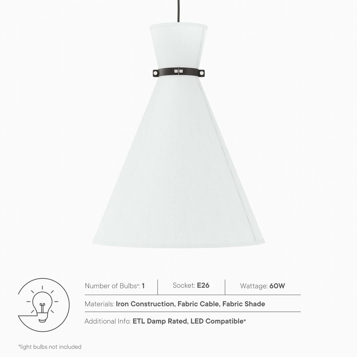 Modway Outlet Starlight 1-Light Pendant Light by Modway  Lighting Lighting White Polished Nickel - EEI-5659-WHI-PON