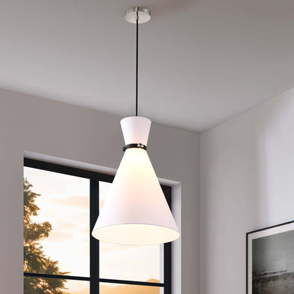 Modway Outlet Starlight 1-Light Pendant Light by Modway  Lighting Lighting White Polished Nickel - EEI-5659-WHI-PON