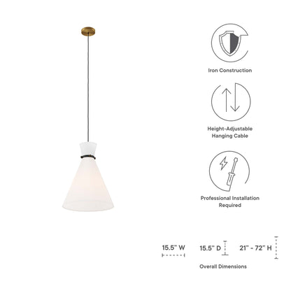 Modway Outlet Starlight 1-Light Pendant Light by Modway  Lighting Lighting White Satin Brass - EEI-5659-WHI-SBR