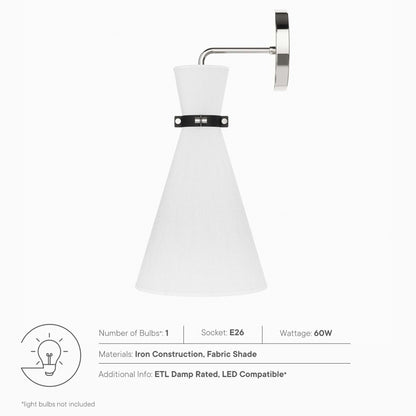 Modway Outlet Starlight 1-Light Wall Sconce by Modway  Lighting Lighting White Polished Nickel - EEI-5660-WHI-PON