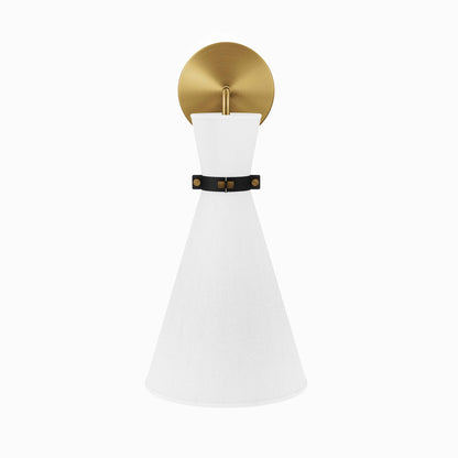 Modway Outlet Starlight 1-Light Wall Sconce by Modway  Lighting Lighting White Satin Brass - EEI-5660-WHI-SBR