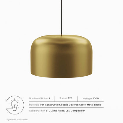 Modway Outlet Avenue 1-Light Pendant Light by Modway  Lighting Lighting Satin Brass - EEI-5665-SBR