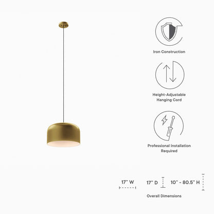 Modway Outlet Avenue 1-Light Pendant Light by Modway  Lighting Lighting Satin Brass - EEI-5665-SBR