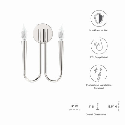 Modway Outlet Penrose 2-Light Wall Sconce by Modway  Lighting Lighting Polished Nickel - EEI-5666-PON