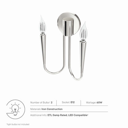 Modway Outlet Penrose 2-Light Wall Sconce by Modway  Lighting Lighting Polished Nickel - EEI-5666-PON