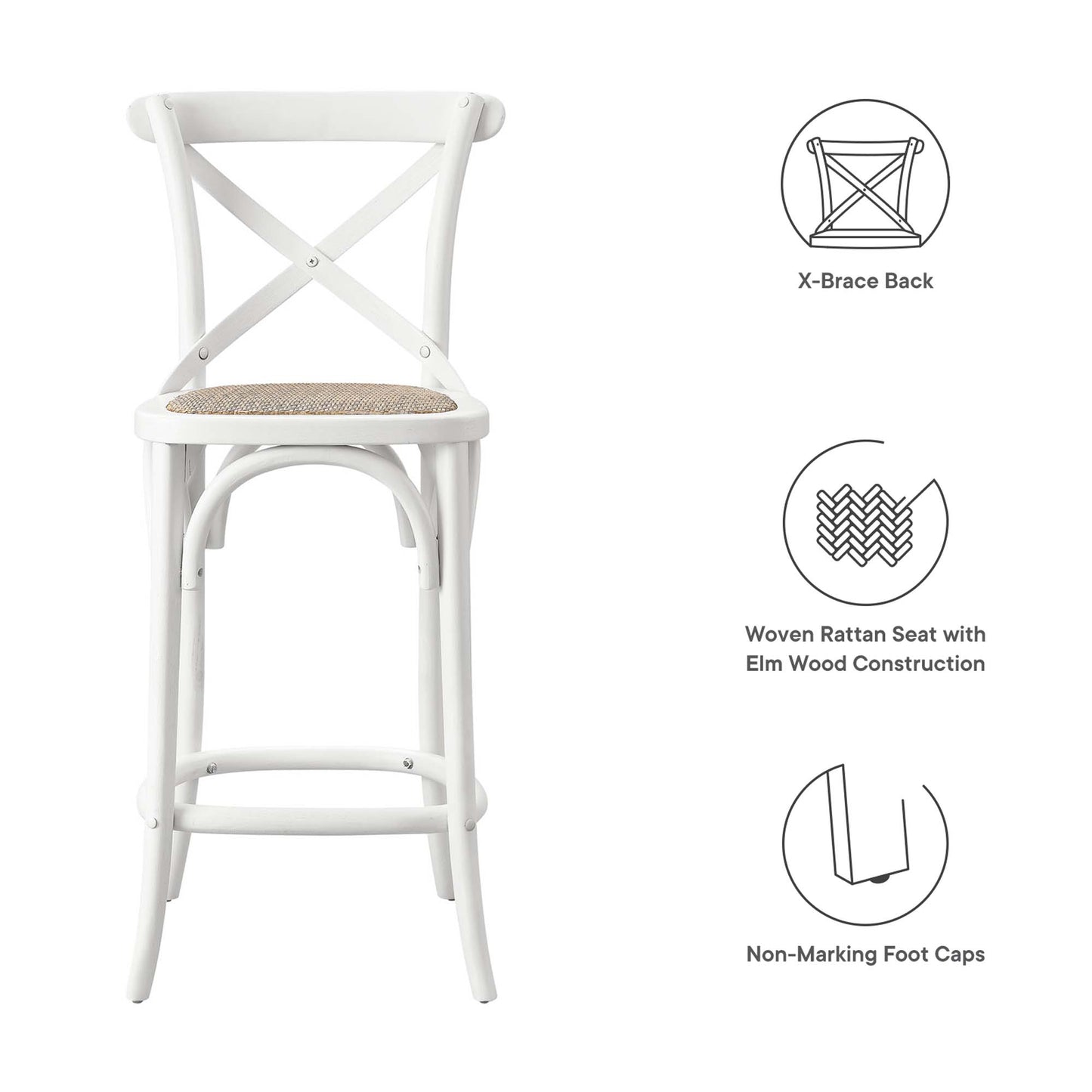 Modway - Gear Counter Stool by Modway  Bar and Dining Bar and Counter Stools White - EEI-5667-WHI