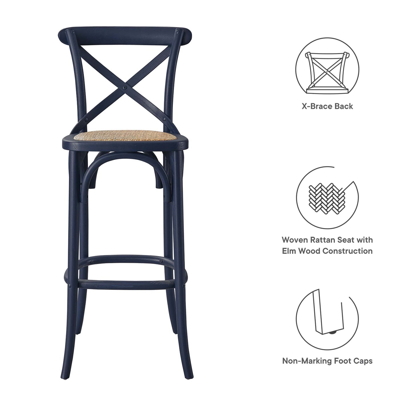Modway - Gear Bar Stool by Modway  Bar and Dining Bar and Counter Stools Blue - EEI-5668-MID