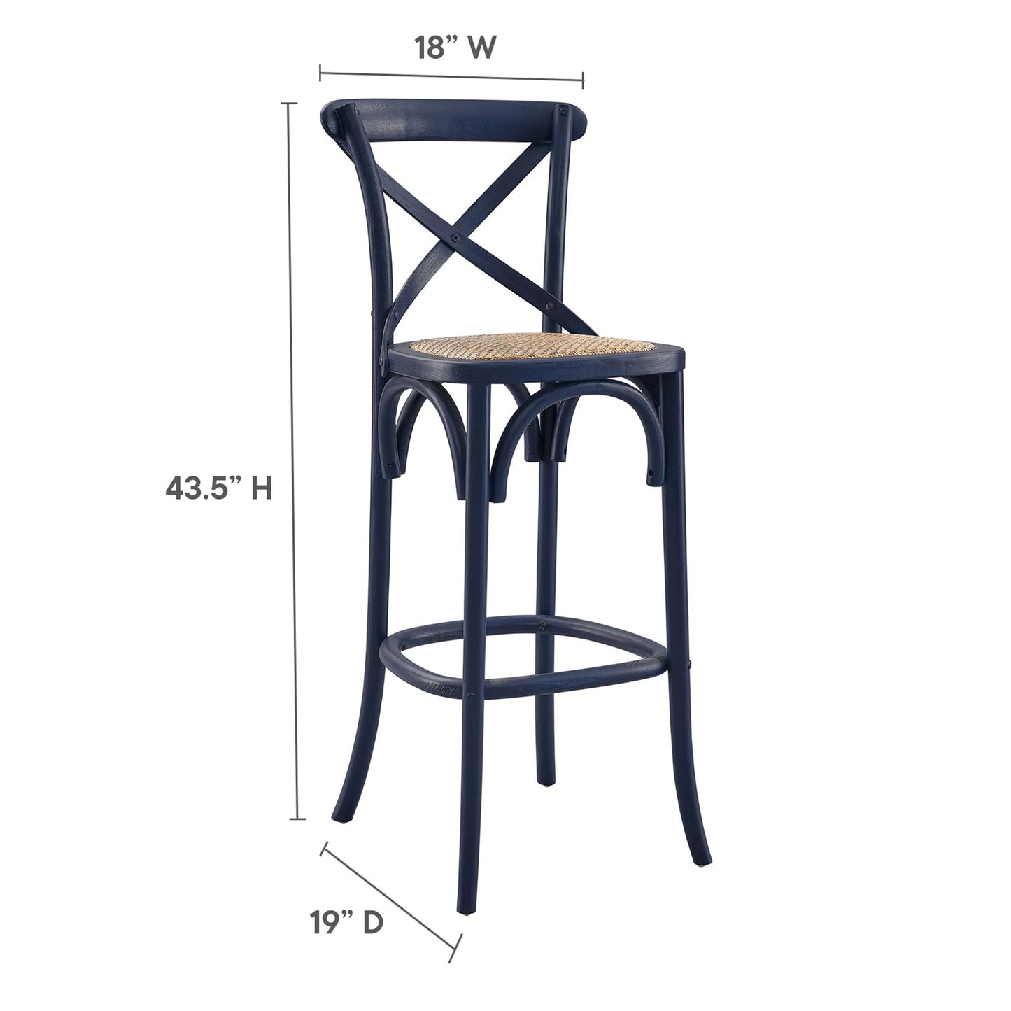 Modway - Gear Bar Stool by Modway  Bar and Dining Bar and Counter Stools Blue - EEI-5668-MID