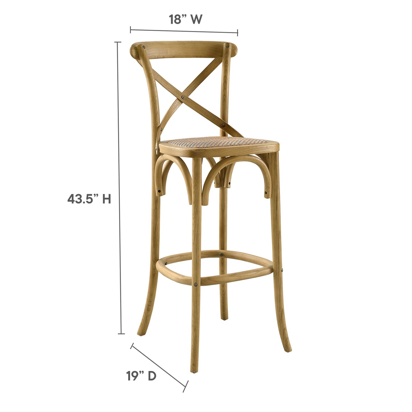 Modway - Gear Bar Stool by Modway  Bar and Dining Bar and Counter Stools Brown - EEI-5668-NAT