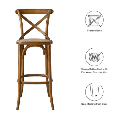 Modway - Gear Bar Stool by Modway  Bar and Dining Bar and Counter Stools Brown - EEI-5668-WAL
