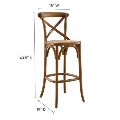 Modway - Gear Bar Stool by Modway  Bar and Dining Bar and Counter Stools Brown - EEI-5668-WAL