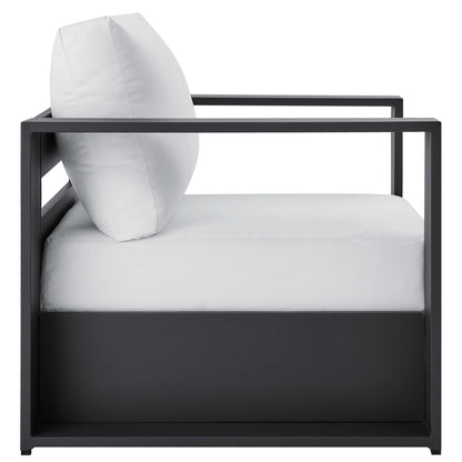 Modway - Tahoe Outdoor Patio Powder-Coated Aluminum Armchair by Modway  Outdoor Furniture Sofa Sectionals White - EEI-5675-GRY-WHI