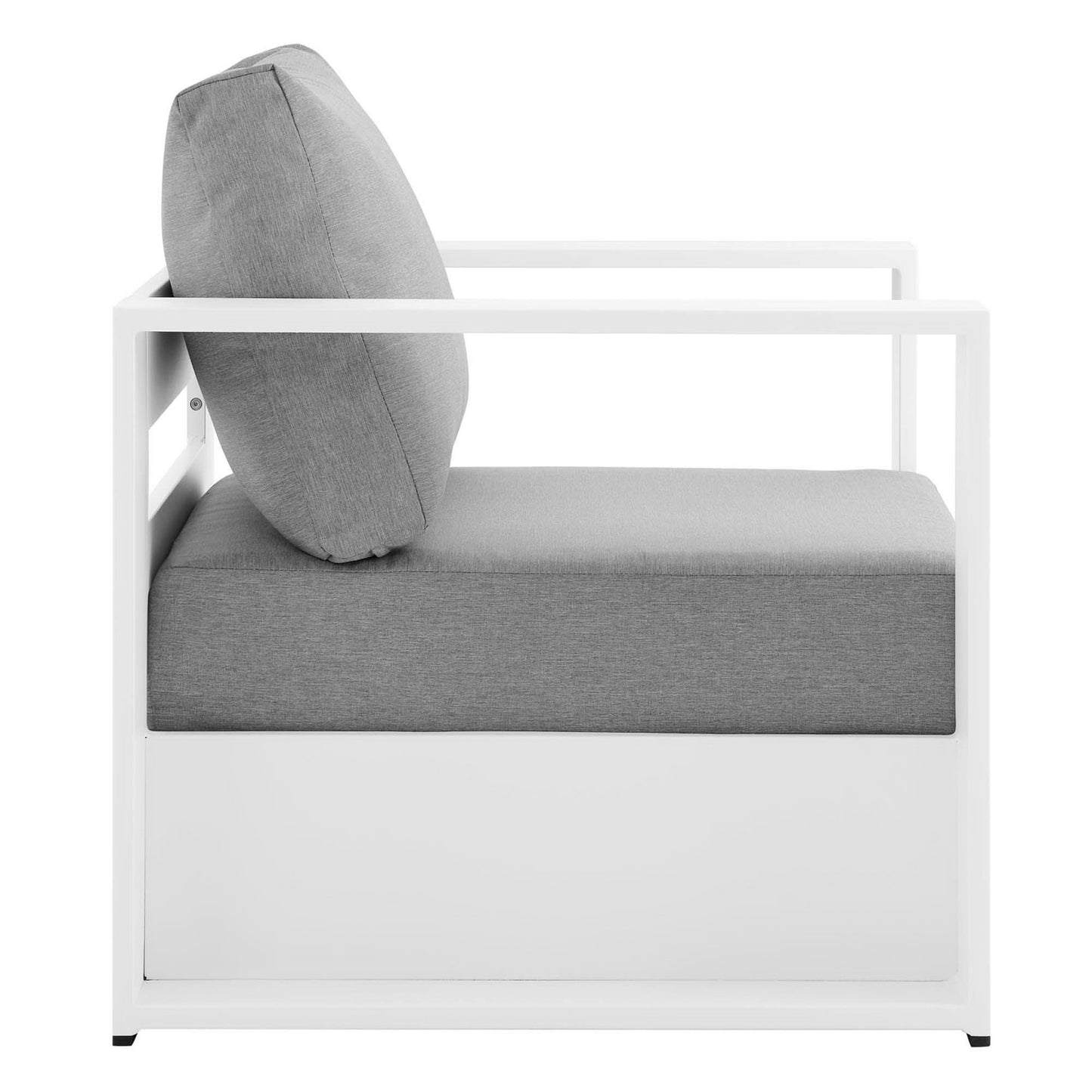 Modway - Tahoe Outdoor Patio Powder-Coated Aluminum Armchair by Modway  Outdoor Furniture Sofa Sectionals Gray - EEI-5675-WHI-GRY