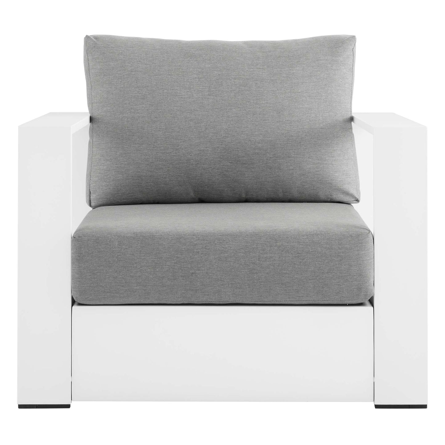 Modway - Tahoe Outdoor Patio Powder-Coated Aluminum Armchair by Modway  Outdoor Furniture Sofa Sectionals Gray - EEI-5675-WHI-GRY