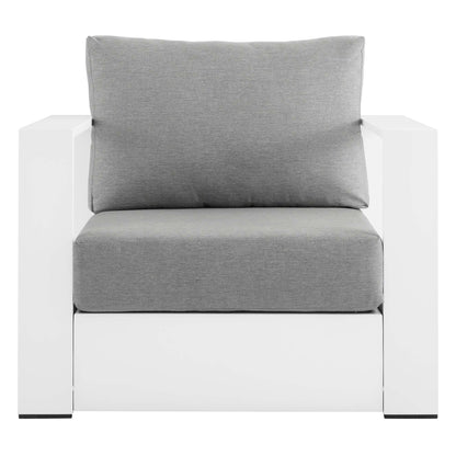 Modway - Tahoe Outdoor Patio Powder-Coated Aluminum Armchair by Modway  Outdoor Furniture Sofa Sectionals Gray - EEI-5675-WHI-GRY