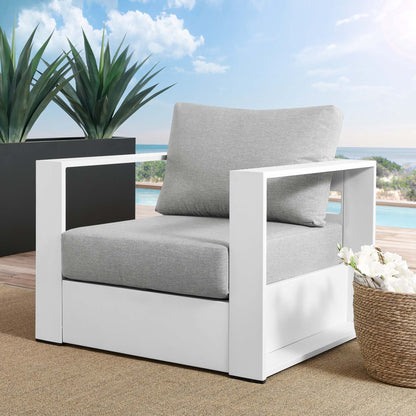 Modway - Tahoe Outdoor Patio Powder-Coated Aluminum Armchair by Modway  Outdoor Furniture Sofa Sectionals Gray - EEI-5675-WHI-GRY