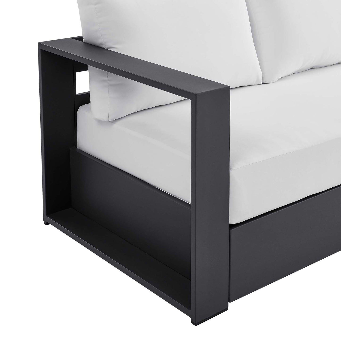 Modway - Tahoe Outdoor Patio Powder-Coated Aluminum Sofa by Modway  Outdoor Furniture Sofa Sectionals White - EEI-5676-GRY-WHI