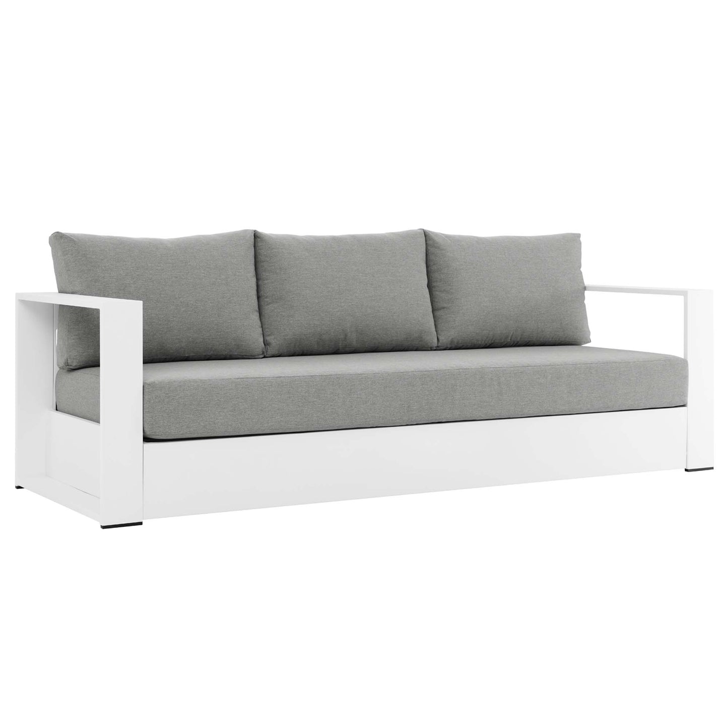 Modway - Tahoe Outdoor Patio Powder-Coated Aluminum Sofa by Modway  Outdoor Furniture Sofa Sectionals Gray - EEI-5676-WHI-GRY