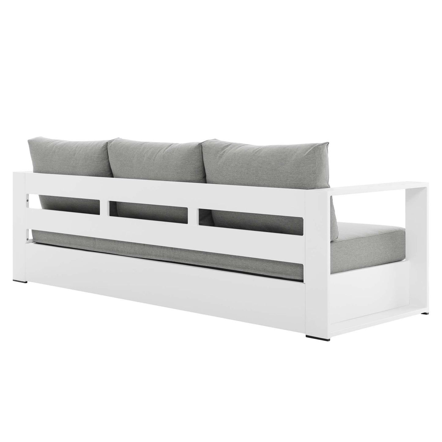 Modway - Tahoe Outdoor Patio Powder-Coated Aluminum Sofa by Modway  Outdoor Furniture Sofa Sectionals Gray - EEI-5676-WHI-GRY