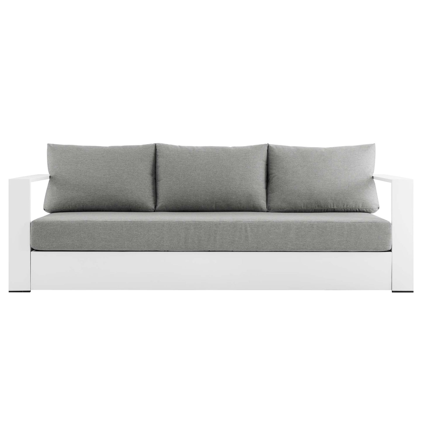 Modway - Tahoe Outdoor Patio Powder-Coated Aluminum Sofa by Modway  Outdoor Furniture Sofa Sectionals Gray - EEI-5676-WHI-GRY