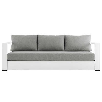 Modway - Tahoe Outdoor Patio Powder-Coated Aluminum Sofa by Modway  Outdoor Furniture Sofa Sectionals Gray - EEI-5676-WHI-GRY