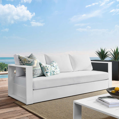 Modway - Tahoe Outdoor Patio Powder-Coated Aluminum Sofa by Modway  Outdoor Furniture Sofa Sectionals White - EEI-5676-WHI-WHI