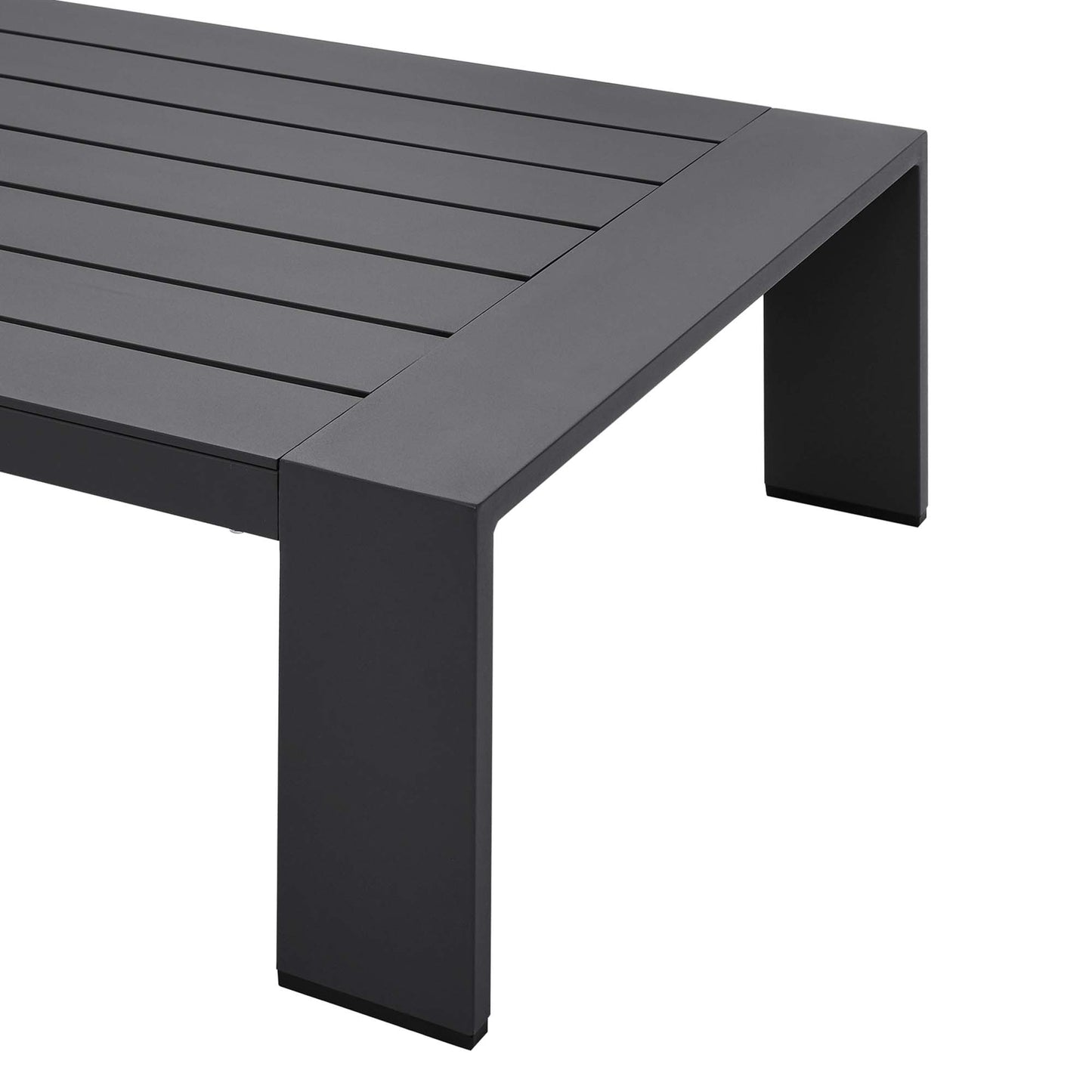 Modway - Tahoe Outdoor Patio Powder-Coated Aluminum Coffee Table by Modway  Outdoor Furniture Bar and Dining Gray - EEI-5677-GRY