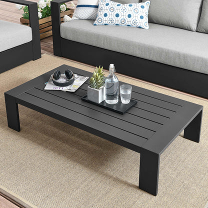 Modway - Tahoe Outdoor Patio Powder-Coated Aluminum Coffee Table by Modway  Outdoor Furniture Bar and Dining Gray - EEI-5677-GRY