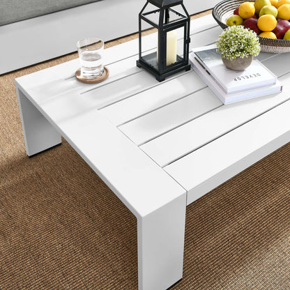 Modway - Tahoe Outdoor Patio Powder-Coated Aluminum Coffee Table by Modway  Outdoor Furniture Bar and Dining White - EEI-5677-WHI