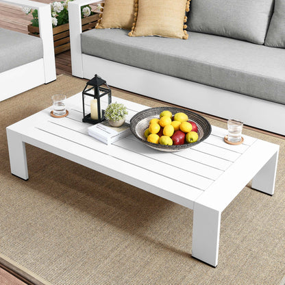 Modway - Tahoe Outdoor Patio Powder-Coated Aluminum Coffee Table by Modway  Outdoor Furniture Bar and Dining White - EEI-5677-WHI