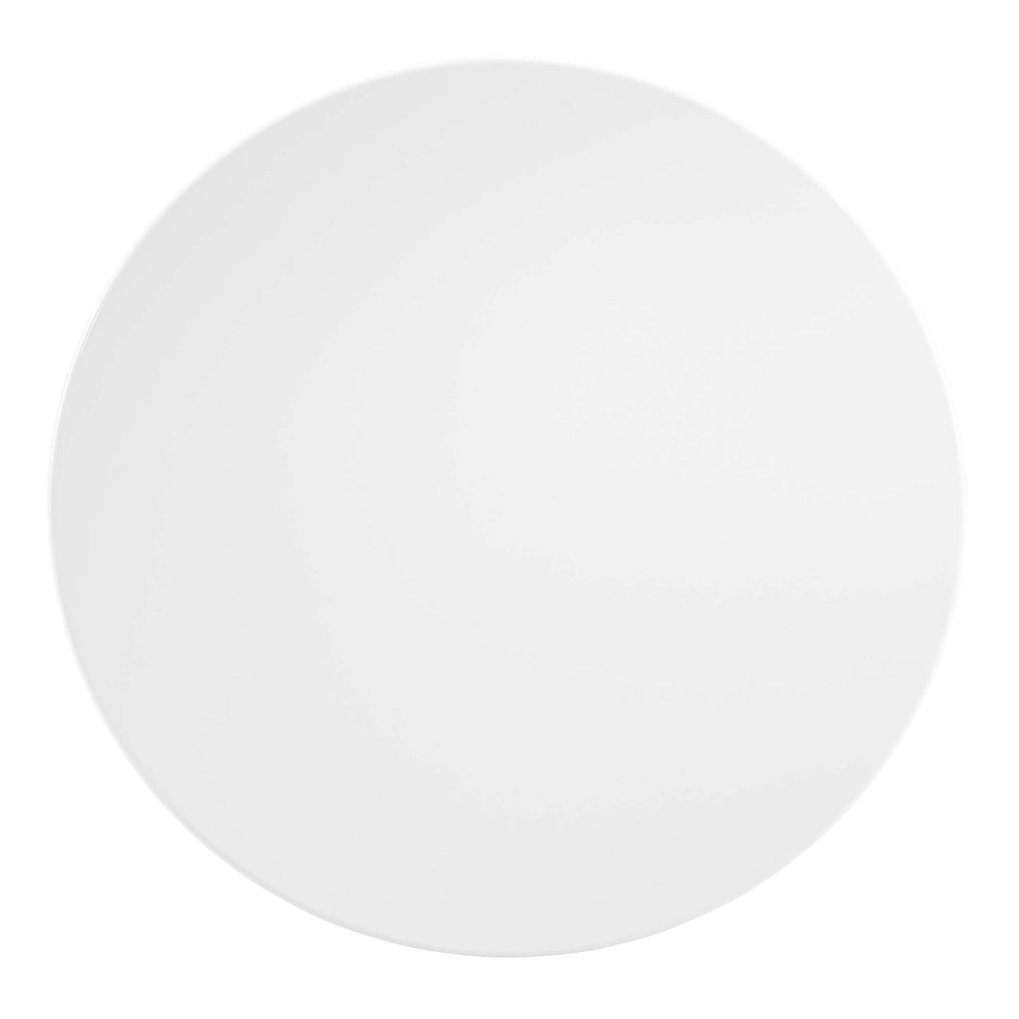 White round wooden side table with a smooth top.