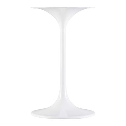 White round wood side table with a smooth top.