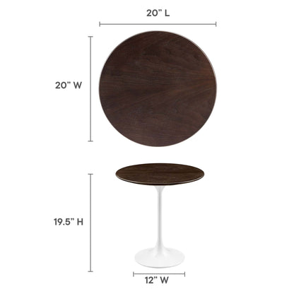Modway Outlet Lippa 20" Round Wood Side Table by Modway  Living Room Furniture White Cherry Walnut - EEI-5679-WHI-CHE