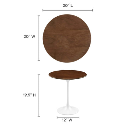 Modway - Lippa 20" Round Wood Side Table by Modway  Living Room Tables Brown - EEI-5679-WHI-WAL