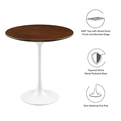 Modway - Lippa 20" Round Wood Side Table by Modway  Living Room Tables Brown - EEI-5679-WHI-WAL
