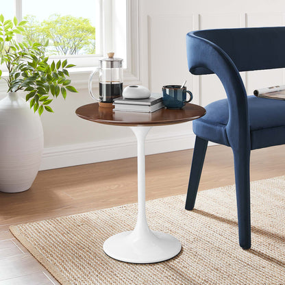 Modway - Lippa 20" Round Wood Side Table by Modway  Living Room Tables Brown - EEI-5679-WHI-WAL