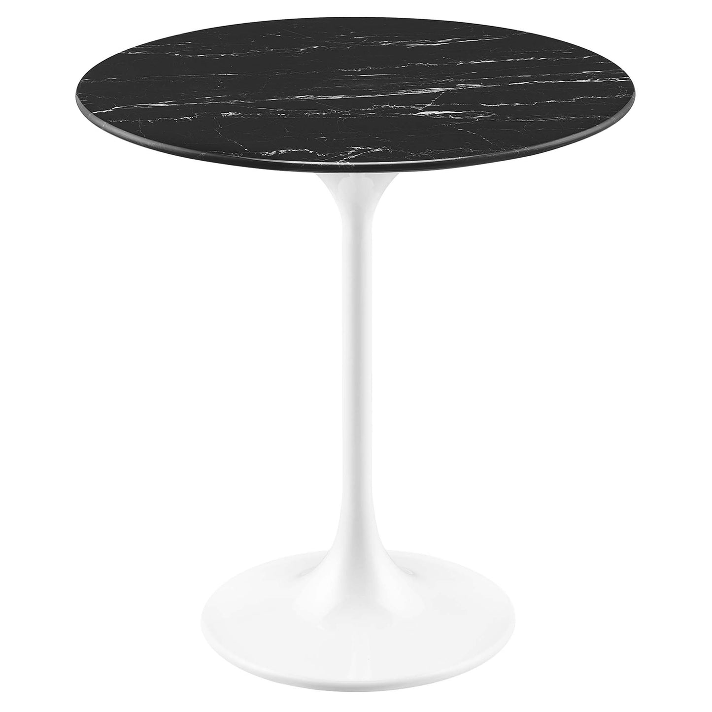 Modway - Lippa 20" Round Faux Marble Side Table by Modway  Living Room Tables Black - EEI-5680-WHI-BLK