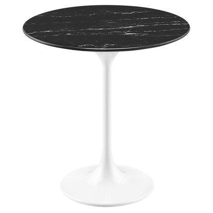 Modway - Lippa 20" Round Faux Marble Side Table by Modway  Living Room Tables Black - EEI-5680-WHI-BLK