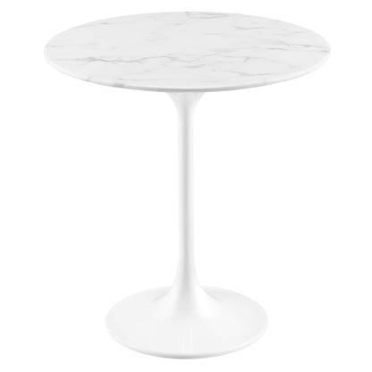Modway - Lippa 20" Round Faux Marble Side Table by Modway  Living Room Tables White - EEI-5680-WHI-WHI