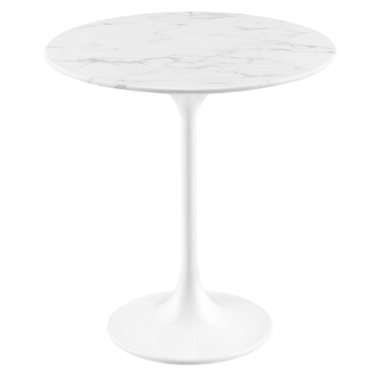 Modway - Lippa 20" Round Faux Marble Side Table by Modway  Living Room Tables White - EEI-5680-WHI-WHI