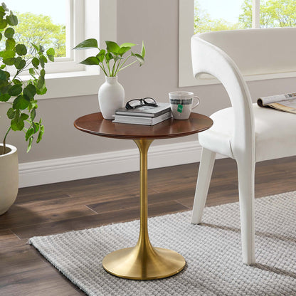 Modway - Lippa 20" Round Wood Side Table by Modway  Living Room Tables Brown - EEI-5684-GLD-WAL