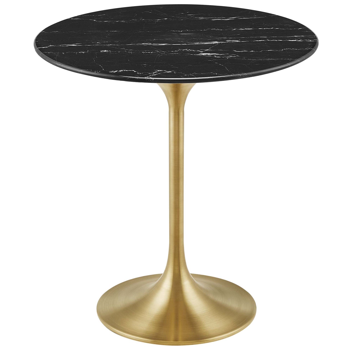 Modway - Lippa 20" Round Faux Marble Side Table by Modway  Living Room Tables Black - EEI-5685-GLD-BLK