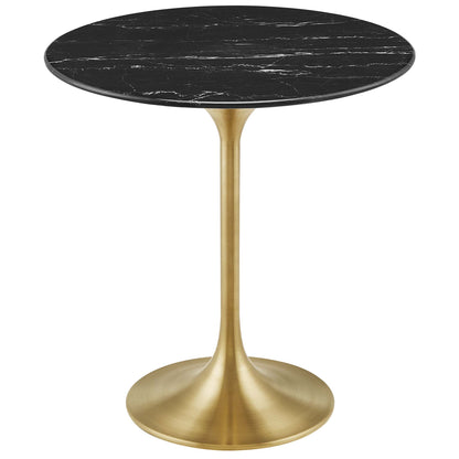 Modway - Lippa 20" Round Faux Marble Side Table by Modway  Living Room Tables Black - EEI-5685-GLD-BLK
