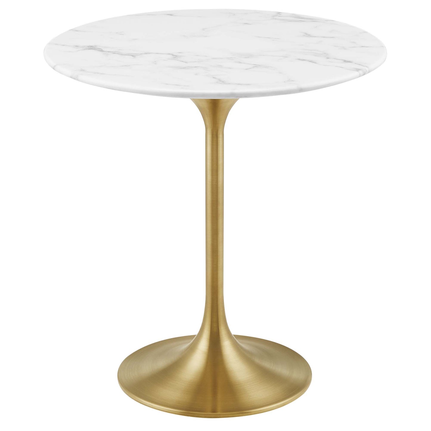 Modway - Lippa 20" Round Faux Marble Side Table by Modway  Living Room Tables White - EEI-5685-GLD-WHI