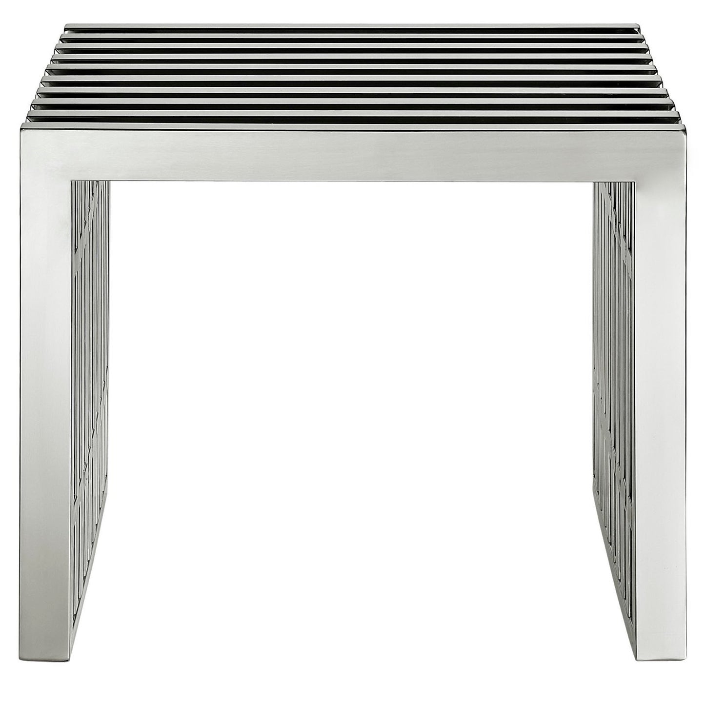 Modway - Gridiron Small Stainless Steel Bench by Modway  Living Room Benches and Stools Silver - EEI-569-SLV