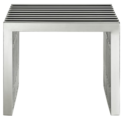 Modway - Gridiron Small Stainless Steel Bench by Modway  Living Room Benches and Stools Silver - EEI-569-SLV